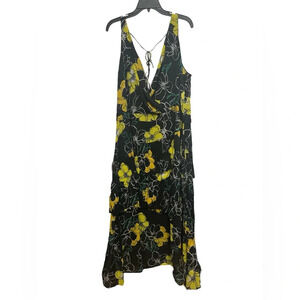 Marc Brouwer Unlimited Floral Maxi Dress Tiered Crepe Chiffon Floral Size 3X